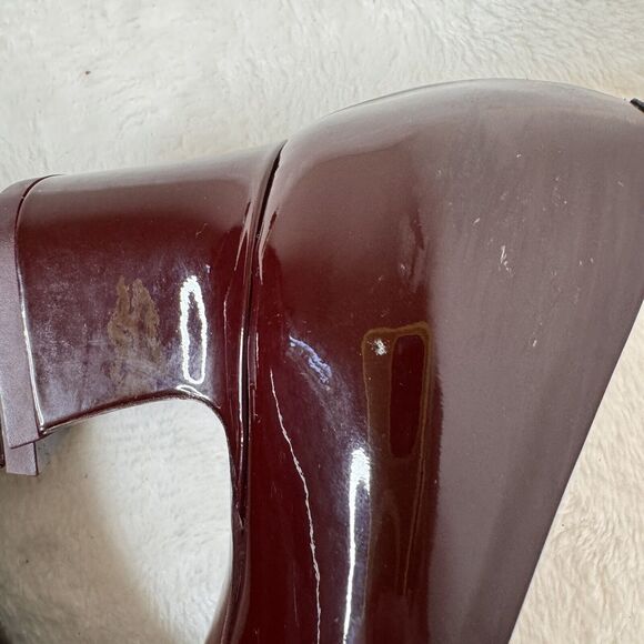 Louis Vuitton Shoes Pumps Patent Leather Burgundy Wine Loafer Size 37 Office - Picture 7 of 13